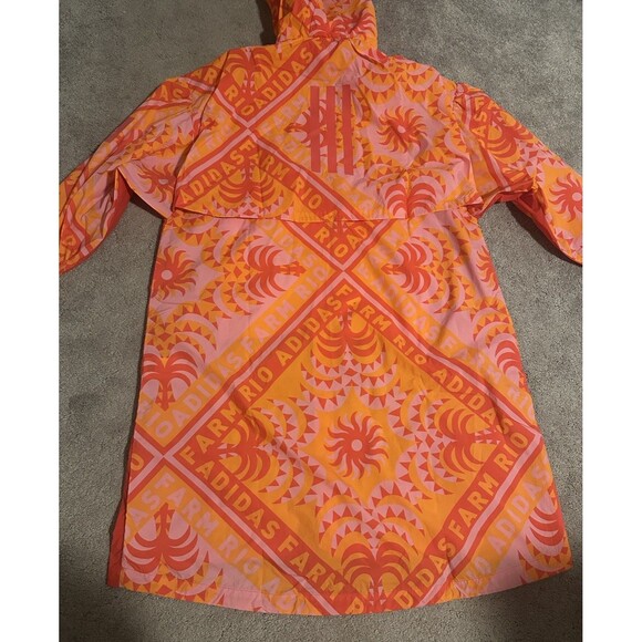 Farm Rio x Adidas XS Myshelter Windbreaker Long Jacket Soccer Brazil Pink Red - Picture 15 of 15